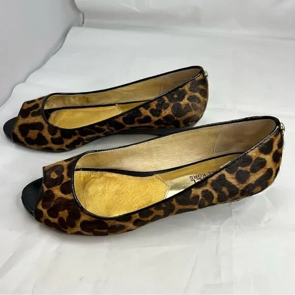 MICHAEL Michael Kors Cheetah Peep Toe Low Wedge - Picture 5 of 8